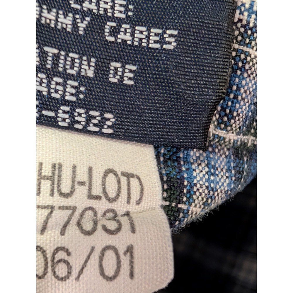 Tommy Hilfiger Mens Large Patchwork Plaid Shirt VTG Y2K Blue Button Down Cottage - Picture 9 of 10